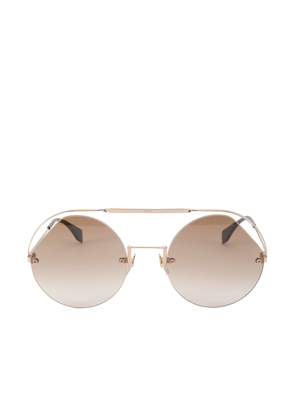 Fendi Gold Round Metal Frame Sunglasses