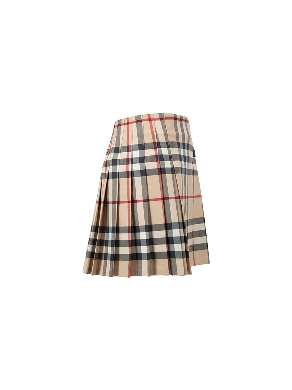 Brown House Check Pleated Mini Skirt