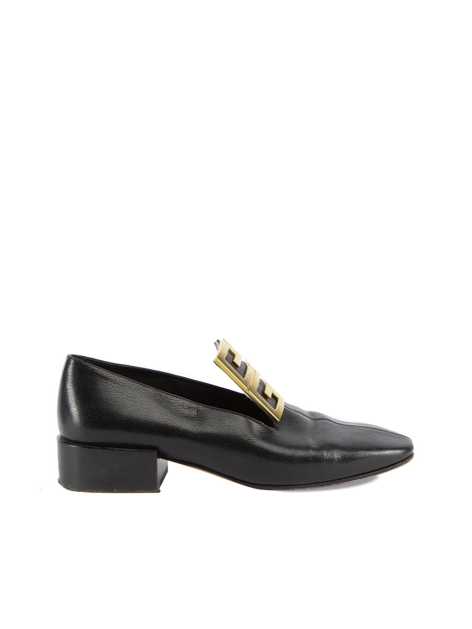Givenchy Black Logo Buckle Slip On Loafers