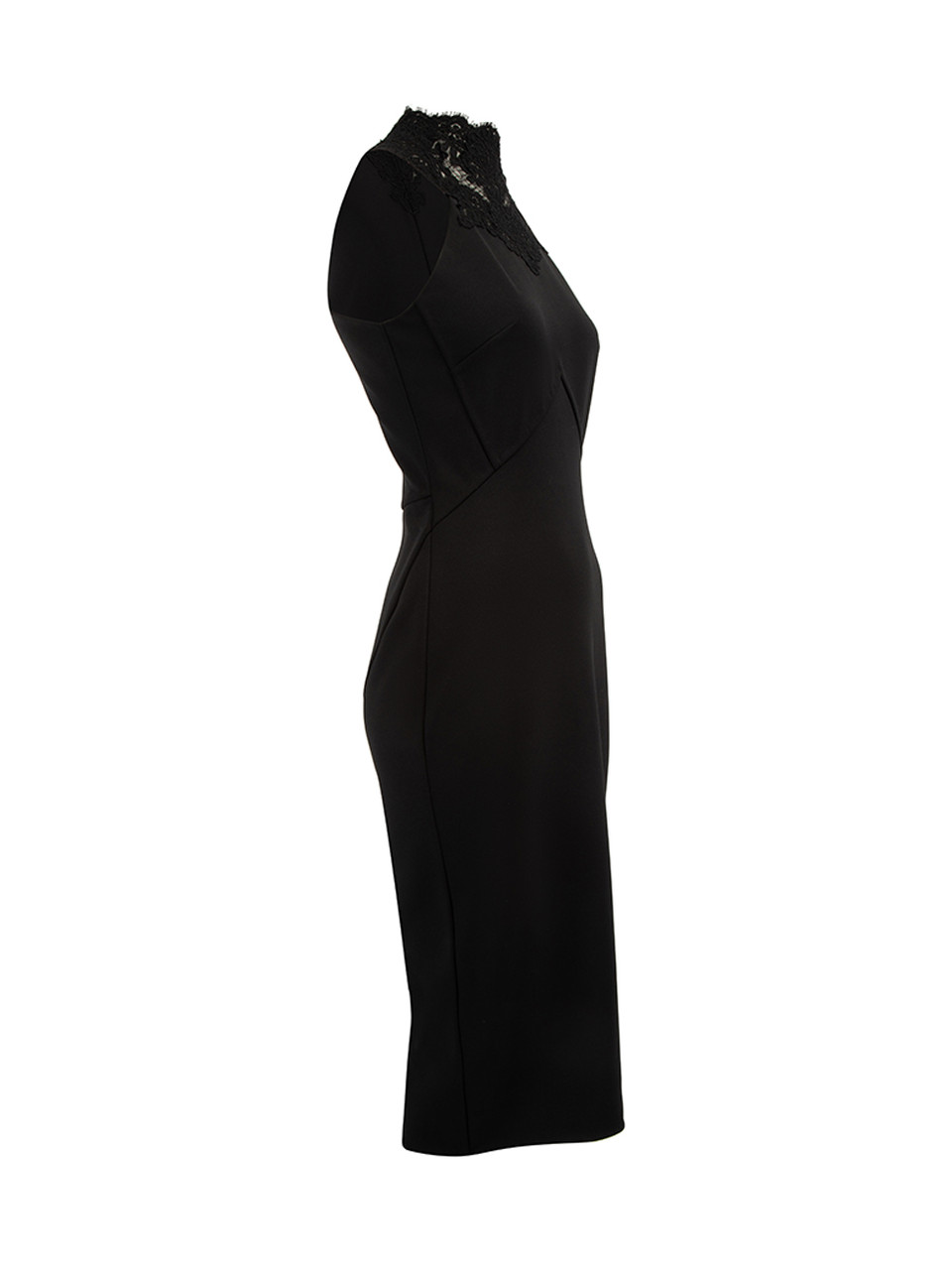 Black Lace Halterneck Midi Dress