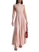 Women Alaïa Striped Midi Dress - White Size UK 12 US 8 FR 40 Women Alaïa Striped Midi Dress - White Size UK 12 US 8 FR 40