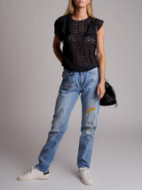 Women Isabel Marant Cut-Out Ruffle Top - Black Size S UK 8 US 6 Women Isabel Marant Cut-Out Ruffle Top - Black Size S UK 8 US 6