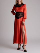 Women Alessandra Rich Lace Trimmed Satin Gown - Red Size M UK 10 US 6 IT 42 Women Alessandra Rich Lace Trimmed Satin Gown - Red Size M UK 10 US 6 IT 42