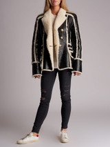 Women Balmain Shearling Biker Jacket - Black Size UK 14 US 10 FR 42 Women Balmain Shearling Biker Jacket - Black Size UK 14 US 10 FR 42