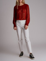 Women Isabel Marant Étoile Striped Charley Blouse - Red Size M UK 10 US 6 FR 38 Women Isabel Marant Étoile Striped Charley Blouse - Red Size M UK 10 US 6 FR 38