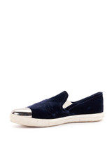 Women Miu Miu Blue Velvet Metal Cap Toe Sneakers - Size UK7 US10 EU40 Women Miu Miu Blue Velvet Metal Cap Toe Sneakers - Size UK7 US10 EU40