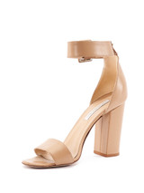 Women Diane von Furstenberg Beige Leather Ulrica Sandal Heels - Size UK6 US9 EU39 Women Diane von Furstenberg Beige Leather Ulrica Sandal Heels - Size UK6 US9 EU39