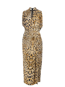 Prada Brown & Black Viscose Leopard Maxi Dress Prada Brown & Black Viscose Leopard Maxi Dress