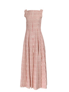 Women Alaïa Striped Midi Dress - White Size UK 12 US 8 FR 40 Women Alaïa Striped Midi Dress - White Size UK 12 US 8 FR 40