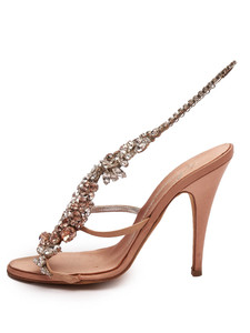 Women Giuseppe Zanotti Crystal Sandal Heels - Beige Size UK 5 US 8 EU 38 Women Giuseppe Zanotti Crystal Sandal Heels - Beige Size UK 5 US 8 EU 38