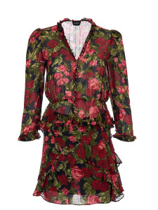 Women The Kooples Painted Roses Embroidered Silk Blouse & Skirt Set - Black Size XS / S UK 8 / 10 US 4 / 6 FR 34 / 36 Women The Kooples Painted Roses Embroidered Silk Blouse & Skirt Set - Black Size XS / S UK 8 / 10 US 4 / 6 FR 34 / 36