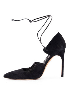 Women Manolo Blahnik Black Suede Rogustta Lace-Up Point-Toe Pump - Size UK3.5 US6.5 EU36.5 Women Manolo Blahnik Black Suede Rogustta Lace-Up Point-Toe Pump - Size UK3.5 US6.5 EU36.5