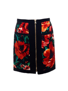 Women Marni Black Floral Velvet Mini Skirt - Size M UK10 US6 FR38 Women Marni Black Floral Velvet Mini Skirt - Size M UK10 US6 FR38