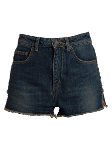 Women Saint Laurent Blue Denim Studded Shorts - Size S UK8 US4 Women Saint Laurent Blue Denim Studded Shorts - Size S UK8 US4
