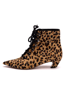 Christian Dior Women's Lace Up Kitten Heel Ankle Boots, Size 4 UK, Leopard Print, Pony Hair Christian Dior Women's Lace Up Kitten Heel Ankle Boots, Size 4 UK, Leopard Print, Pony Hair
