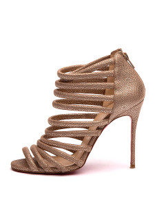 Christian Louboutin Women's Textured Sandal Heels, Size 4 UK, Gold, Leather Christian Louboutin Women's Textured Sandal Heels, Size 4 UK, Gold, Leather
