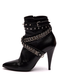 Saint Laurent Women's Multi-Strap Studded Fetish Booties, Size 4 UK, Black, Leather Saint Laurent Women's Multi-Strap Studded Fetish Booties, Size 4 UK, Black, Leather