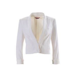 Women Alice + Olivia White Cropped Blazer - Size M White US 6 Women Alice + Olivia White Cropped Blazer - Size M White US 6