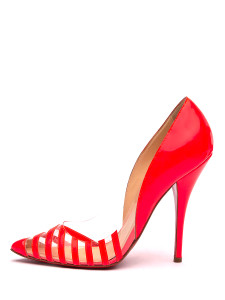 Christian Louboutin Women's Pivichic Pumps Fluorescent, Size 3 UK, Pink, PVC and Patent Leather Christian Louboutin Women's Pivichic Pumps Fluorescent, Size 3 UK, Pink, PVC and Patent Leather