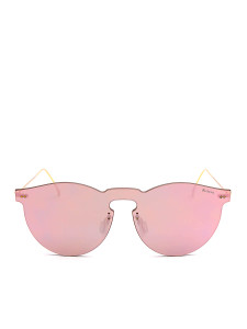 Illesteva Women's Mirrored Round Frame Sunglasses, Pink, Metal Illesteva Women's Mirrored Round Frame Sunglasses, Pink, Metal