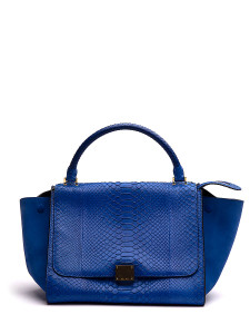 Céline Medium Trapèze Top Handle Bag Blue Python Leather and Suede Céline Medium Trapèze Top Handle Bag Blue Python Leather and Suede