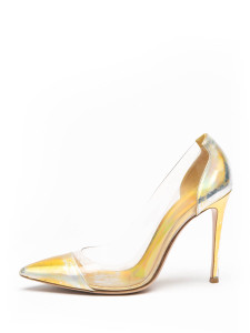 Gianvito Rossi Women's Metallic Plexi Pumps, Size 5.5 UK, Gold, PVC and Patent Leather Gianvito Rossi Women's Metallic Plexi Pumps, Size 5.5 UK, Gold, PVC and Patent Leather