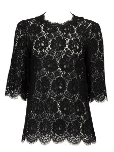 Dolce & Gabbana Women's Floral Blouse, Size 10 UK, Black, Lace Dolce & Gabbana Women's Floral Blouse, Size 10 UK, Black, Lace