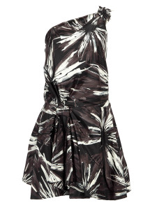 Gucci Women's One Shoulder Pattern Midi Dress, Size 6 UK, Black and White, Silk Gucci Women's One Shoulder Pattern Midi Dress, Size 6 UK, Black and White, Silk
