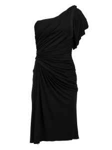 Elie Saab Women's One Shoulder Cocktail Midi Dress, Size 10 UK, Black, Silk Elie Saab Women's One Shoulder Cocktail Midi Dress, Size 10 UK, Black, Silk