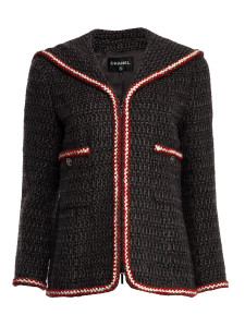 Chanel Tweed Jacket Dark Grey Wool Chanel Tweed Jacket Dark Grey Wool