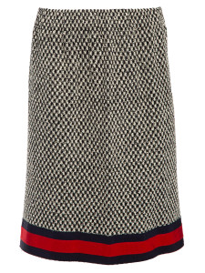 Gucci Women's Tweed Midi Skirt, Size 12 UK, Black, Cotton Gucci Women's Tweed Midi Skirt, Size 12 UK, Black, Cotton