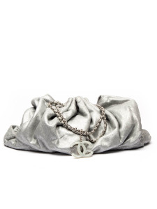 Chanel Cabas Melrose CC Drawstring Chain Tote Bag Silver Chanel Cabas Melrose CC Drawstring Chain Tote Bag Silver