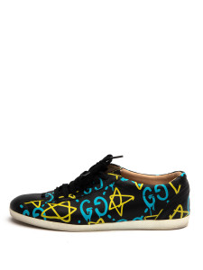 Gucci Ghost Graffiti Star GG Sneaker Black Leather Gucci Ghost Graffiti Star GG Sneaker Black Leather