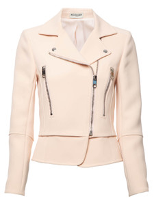 Balenciaga Women's Crepe Biker Jacket, Size 10 UK, Light Pink Polyester Balenciaga Women's Crepe Biker Jacket, Size 10 UK, Light Pink Polyester