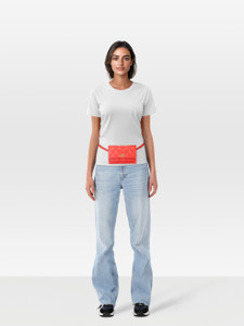 Balenciaga Red Leather XS Quilted Sharp Belt Bag