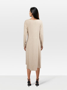 Vince Beige Knit Midi Dress