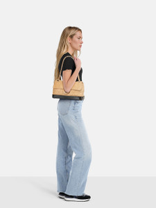 Chanel 2011 Beige & Black Leather VIP Flap Bag