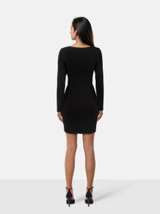 Rouje Black Knit Mini Dress