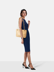 Chanel 2003-2004 Beige Leather Matelassé Shoulder Bag