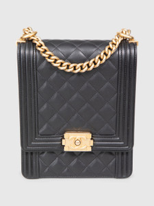 Chanel 2019 Black Leather North South Boy Bag