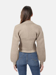 Alexander Wang Beige Wool V-Neck Knit Jumper