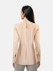 Alexander McQueen Pink Silk Pink Tuck Blouse