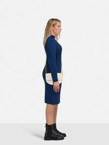 Lanvin Ecru Leather Chain Detail Crossbody Bag