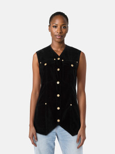 Versace Black Velvet & Corduroy Vest