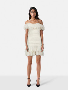 Zimmermann Ecru Super Eight Off Shoulder Dress