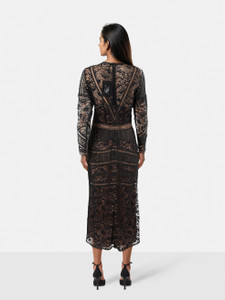 The Kooples Black Lace Maxi Dress