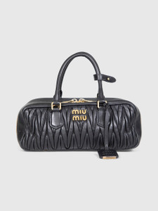 Miu Miu Black Nappa Leather Arcadie Matelassé Bag
