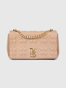 Burberry Beige Quilted Leather Lola Medium Bag