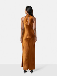 Galvan London Orange Satin Portico Gown