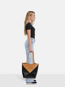 Loewe Black & Tan Puzzle Fold Tote Bag